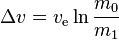tsiolkovsky (ideal) rocket equation